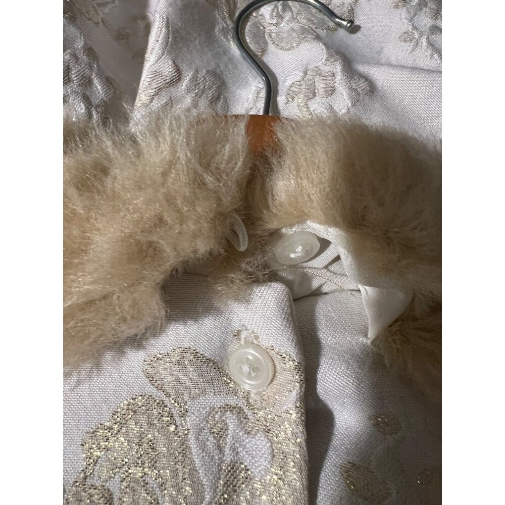 Janie & Jack Dress White Faux Fur Collar Tulle Holiday Party Size 7 Years    E14 - Picture 5 of 7